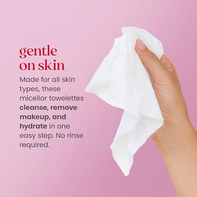 Burt's Bees ROSE WATER FACE WIPES, FOR ALL SKIN TYPES, HYDRATING MICELLAR MAKEUP REMOVER & FACIAL CLEANSING TOWELETTES, 30 CT (3-PACK) - Image 3